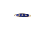 18kt Gold Blue Enamel Bar Connector- 2 pieces per order- 5x26mm p13g122 p13g123 p13g124