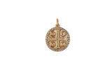 1 pc 15mm 18K Gold Delicate Saint Bendict Benito Cubic Zirconia Bracelet Necklace Pendant Earring Charm Gift for Woman Jewelry Making