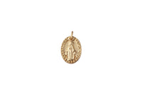 2pc 18k Gold Medallion Holy Virgin Mary Mother of Jesus God Catholic Church DIY Necklace Coin Charm Bead Bails- Oval 12x18mm