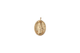 2pc 18k Gold Medallion Holy Virgin Mary Mother of Jesus God Catholic Church DIY Necklace Coin Charm Bead Bails- Oval 12x18mm