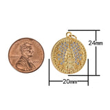 2 pcs 18k Gold Coin Angel Wing Charm Diamond CZ Drop Charm Cubic Protector Pendant Lucky Dainty Necklace -1 pc per order- 20mm