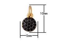 2pc 18K Gold Coin Dainty Black CZ- 2 pcs per order- 5mm