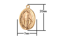 4 pcs 13x20mm 18K Gold Miraculous Medal, Gold Pendant Virgin Mary, Religious Medallion Charm, Spiritual Jewelry, Religious Gift