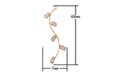 1 pc 7x48mm 18kt Gold Dainty Branch CZ , Branch CZ Drop Necklace