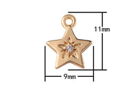 3 pcs Dainty STARBURST Charm- 18k Gold CZ Star Charm, Celestial Pendant, Micro Pave Charm- 9mm