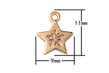 3 pcs Dainty STARBURST Charm- 18k Gold CZ Star Charm, Celestial Pendant, Micro Pave Charm- 9mm