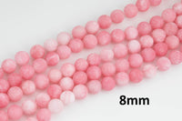 Cotton Pink, High Quality in Matte Round, 6mm, 8mm, 10mm, 12mm -Full Strand 15.5 inch Strand AAA Quality