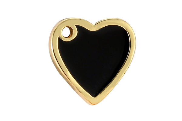 2pc 18k Gold Enamel Heart Design Charm 2 sizes- 2 pcs per order