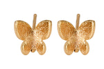 18kt Gold Butterfly Stud with open hoop in back- 4 pcs per order- 7x14mm