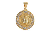 1 pc 18K Gold Delicate Virgin Mother Mary Cubic Zirconia Bracelet Necklace Pendant Earring Charm Gift for Woman Jewelry Making- 23mm