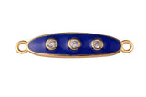 18kt Gold Blue Enamel Bar Connector- 2 pieces per order- 5x26mm p13g122 p13g123 p13g124