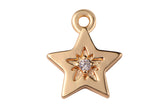 3 pcs Dainty STARBURST Charm- 18k Gold CZ Star Charm, Celestial Pendant, Micro Pave Charm- 9mm