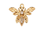 2pc 18kt Gold Bee Charm Gold Honeybee Pendant Queen Pendant-12x14mm- 2 pcs per order