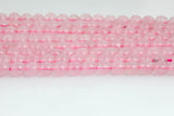 Natural Madagascan Rose Quartz, High Quality in Round -Full Strand 15.5 inch Strand. Wholesale pricing! AAA Quality Smooth Gemstone Beads