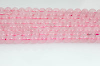 Natural Madagascan Rose Quartz, High Quality in Round -Full Strand 15.5 inch Strand. Wholesale pricing! AAA Quality Smooth Gemstone Beads