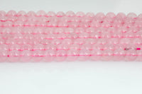 Natural Madagascan Rose Quartz, High Quality in Round -Full Strand 15.5 inch Strand. Wholesale pricing! AAA Quality Smooth Gemstone Beads