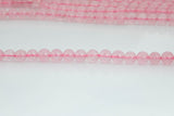 Natural Madagascan Rose Quartz, High Quality in Round -Full Strand 15.5 inch Strand. Wholesale pricing! AAA Quality Smooth Gemstone Beads