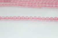 Natural Madagascan Rose Quartz, High Quality in Round -Full Strand 15.5 inch Strand. Wholesale pricing! AAA Quality Smooth Gemstone Beads