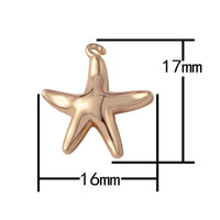 3pc 18K Gold Starfish Animal Ocean Creature Delicate Charm Bracelet Necklace Pendant Earring Gift for Jewelry Making