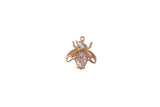 2 pcs 18kt Gold Bee Charm Gold Honeybee Pendant Queen Pendant-14x15mm