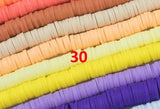 AFRICAN VINYL Beads Soft 4mm Heishi beads Clay Disc - 16 inch strand- 2 Strands Per Order- Assorted Colors