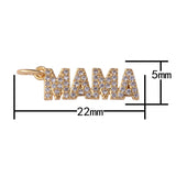 1 pc- 18kt gold Plated Mama Micro Pave Charm for Mother day Gift Bracelet Necklace Earring Component- 5x22mm