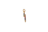 2pc 18 kt Gold Lightning Charm w/ Multi Colored Micro Pave Cubic Stone Charm Thunder Charm Bolt Lightning Charm- 3x20mm