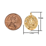 2pc 18K Matte Gold Virgin Mother Mary Cubic Zirconia Bracelet Necklace Charm Gift for Woman Jewelry Making- 12x16mm-2 pcs per order