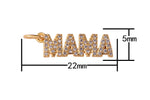 1 pc- 18kt gold Plated Mama Micro Pave Charm for Mother day Gift Bracelet Necklace Earring Component- 5x22mm