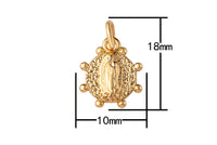 2pc 18k Gold Medallion Holy Virgin Mary Mother of Jesus God Catholic Church DIY Necklace Coin Charm Bead Bails- 10mm- 2 pcs per order