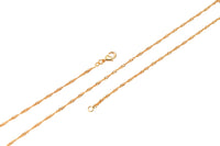 18K Gold Necklace -Singapore Necklace - ,ready to wear Lobster Clasp 3" extender - 16" 18" 20" 22" 23"-FC2