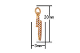 2 pcs 18 kt Gold Lightning Charm Clear Colored Micro Pave Cubic Stone Charm Thunderbolt Lightning Charm- 3x20mm