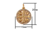 1 pc 15mm 18K Gold Delicate Saint Bendict Benito Cubic Zirconia Bracelet Necklace Pendant Earring Charm Gift for Woman Jewelry Making