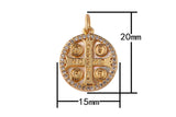1 pc 15mm 18K Gold Delicate Saint Bendict Benito Cubic Zirconia Bracelet Necklace Pendant Earring Charm Gift for Woman Jewelry Making