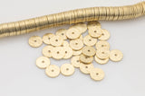 Solid Golden Brass Brushed flat disc beads spacers - Brushed Gold Disk heishi rondelle spacers beads jewelry making 220 pieces per Strand!