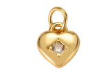 2pc 18kt gold Cz Heart Bracelet Necklace Earring Component- 6mm- 2 pcs per order