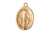 4 pcs 13x20mm 18K Gold Miraculous Medal, Gold Pendant Virgin Mary, Religious Medallion Charm, Spiritual Jewelry, Religious Gift