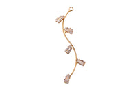 1 pc 7x48mm 18kt Gold Dainty Branch CZ , Branch CZ Drop Necklace