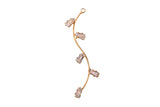 1 pc 7x48mm 18kt Gold Dainty Branch CZ , Branch CZ Drop Necklace