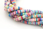 2str BEAUTIFUL Soft AFRICAN Colored VINYL Heishi beads- 6mm or 8mm- 16 inch strand- 2 Strand Per Order- Speckled Multi