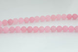 Natural Madagascan Rose Quartz, High Quality in Matte Round -Full Strand 15.5 inch Strand. Wholesale pricing! AAA Quality Gemstone Beads