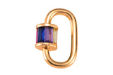 18k Gold Oval With Multi Color CZ Carabiner Clasp Diamond CZ Oval Cubic - 13x19mm- 1 pc per order