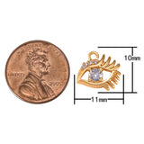 2pc 18k Gold Coin Evil Eye Charm Diamond CZ Drop Charm Cubic Protector Pendant Tiny Lucky Dainty Necklace - 10mm- 2 pcs per order