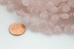 Natural 10x12mm Flat Briolette- Teardrop Shape- Top Drilled- 7.5 Inches- 32 pieces per strand- Rose Quartz Gemstone Beads