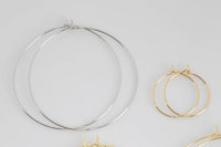 Gold Filled / White Gold Filled Earring Hoop Findings - 20mm 25mm 35mm 45mm 50mm - 2 pairs per order (4 pcs)