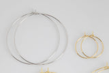 Gold Filled / White Gold Filled Earring Hoop Findings - 20mm 25mm 35mm 45mm 50mm - 2 pairs per order (4 pcs)
