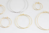 Gold Filled / White Gold Filled Earring Hoop Findings - 20mm 25mm 35mm 45mm 50mm - 2 pairs per order (4 pcs)