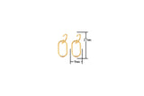 18kt Gold Stud Paper Clip Earring- 2 pairs per order- 6x27mm