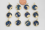 Dainty 18K Gold Zodiac Horoscope Sign Medallion Pendant Sparkle Astro Coin for Necklace Bracelet Jewelry Making Supply. SKU TC86