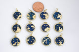 Dainty 18K Gold Zodiac Horoscope Sign Medallion Pendant Sparkle Astro Coin for Necklace Bracelet Jewelry Making Supply. SKU TC86